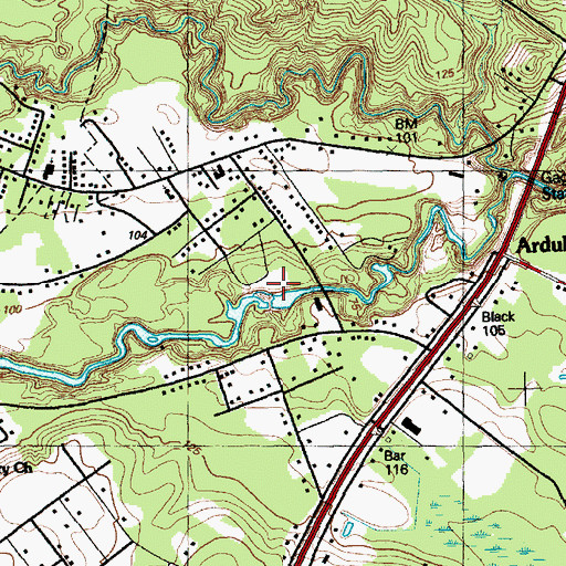Topographic Map of Number Two Lake, NC