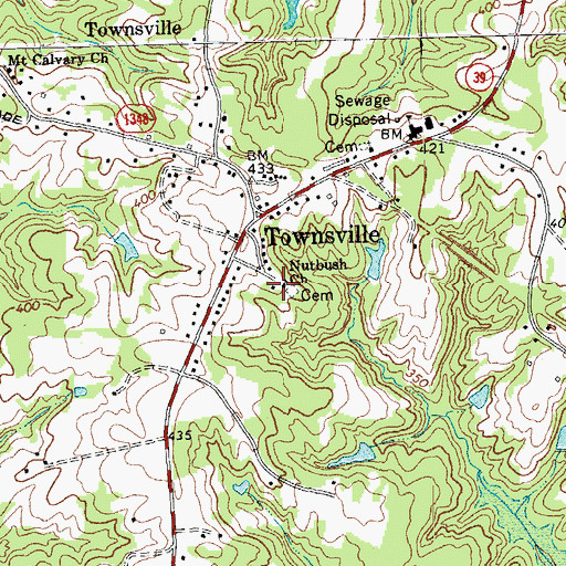 Topographic Map of Nutbush Church, NC