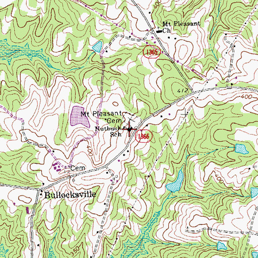 Topographic Map of Nutbush School, NC