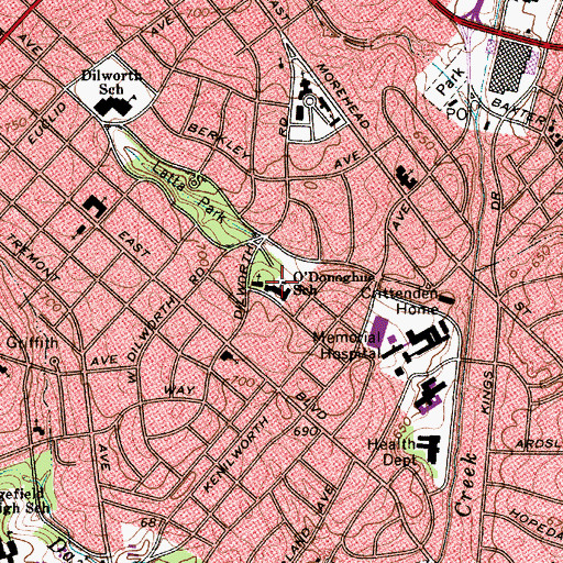 Topographic Map of Saint Patrick's Catholic School, NC