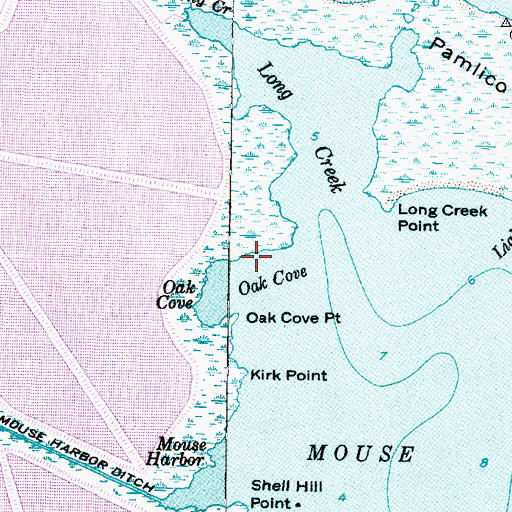 Topographic Map of Oak Cove, NC