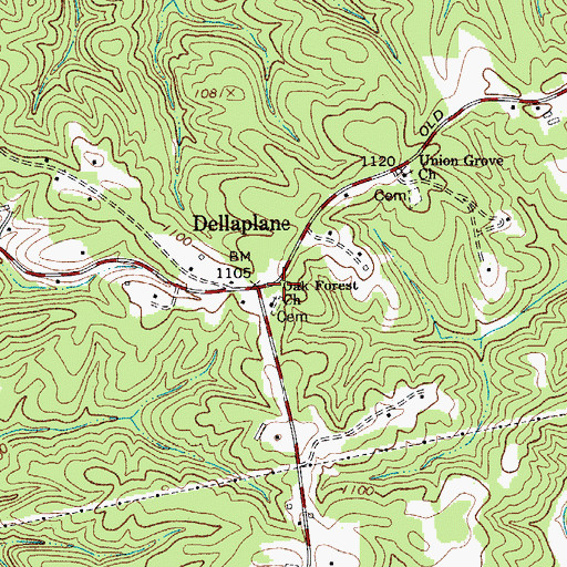 Topographic Map of Oak Forest Baptist Church, NC