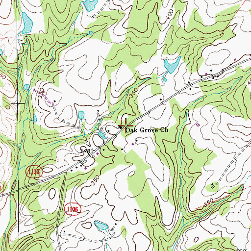 Topographic Map of Oak Grove Church, NC