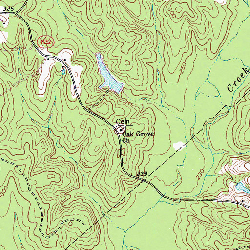 Topographic Map of Oak Grove Church, NC
