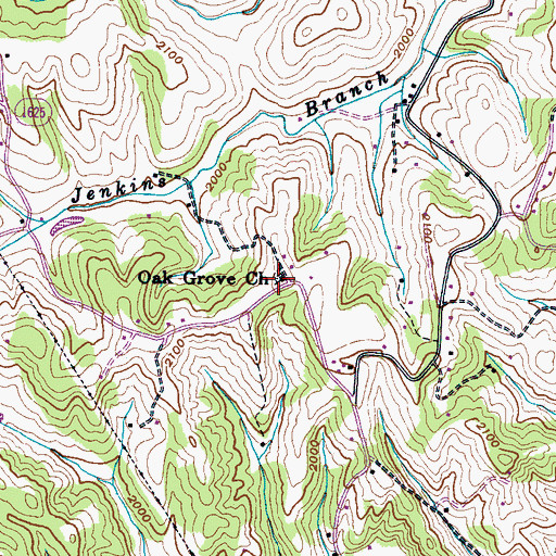 Topographic Map of Oak Grove Church, NC