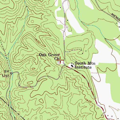 Topographic Map of Oak Grove Church, NC