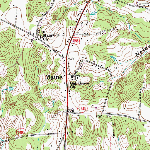 Topographic Map of Oak Grove Church, NC