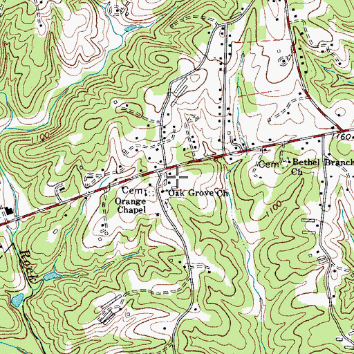 Topographic Map of Oak Grove Church, NC