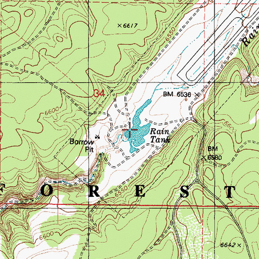 Topographic Map of Rain Tank, AZ