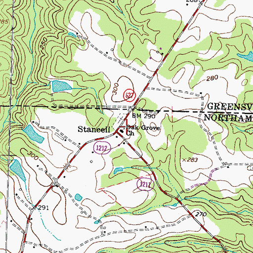 Topographic Map of Oak Grove Church, NC