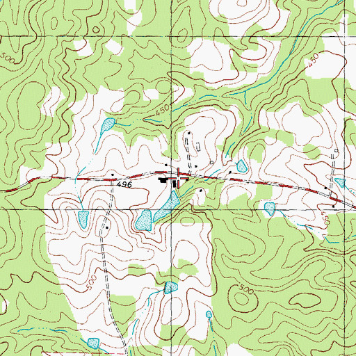 Topographic Map of Oak Hill School, NC