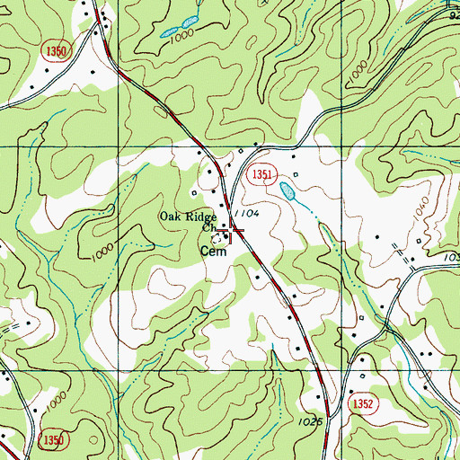 Topographic Map of Oak Ridge Church, NC