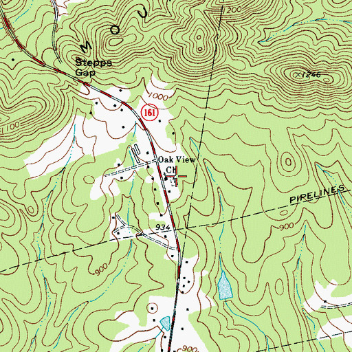Topographic Map of Oak View Church, NC