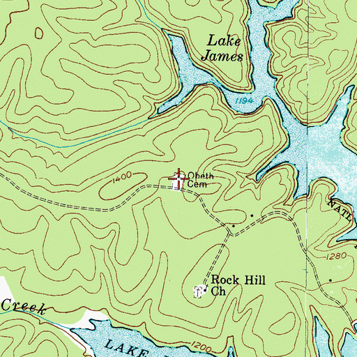 Topographic Map of Obeth Cemetery, NC