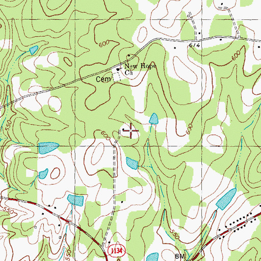 Topographic Map of Oby Church, NC