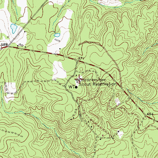 Topographic Map of Occoneechee Scout Reservation, NC