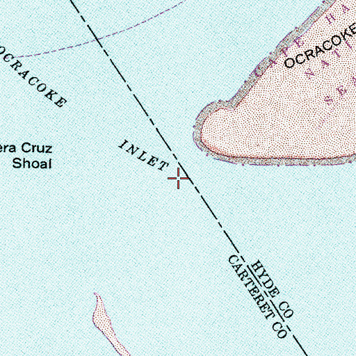 Topographic Map of Ocracoke Inlet, NC