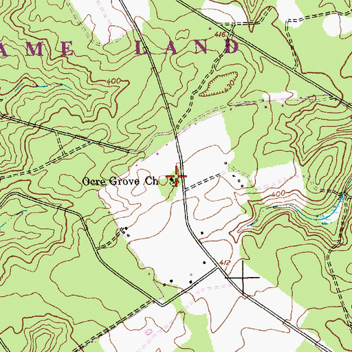 Topographic Map of Ocre Grove Church, NC