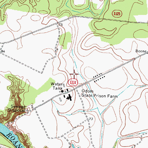 Topographic Map of Odom State Prison Farm, NC