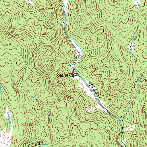 Topographic Map of Old 16 Church, NC