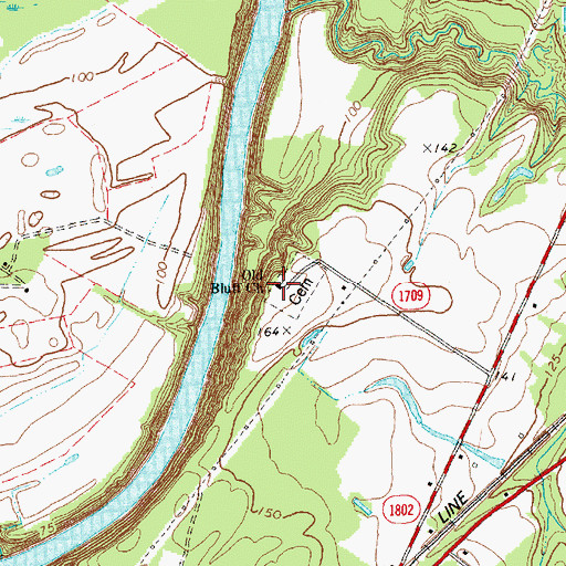 Topographic Map of Old Bluff Church, NC