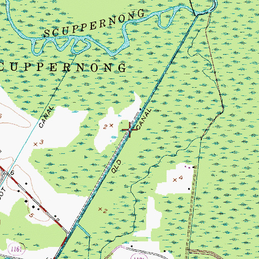 Topographic Map of Old Canal, NC