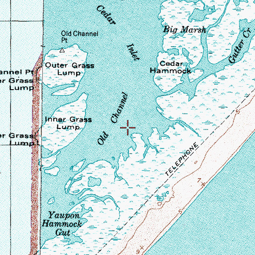 Topographic Map of Old Channel, NC