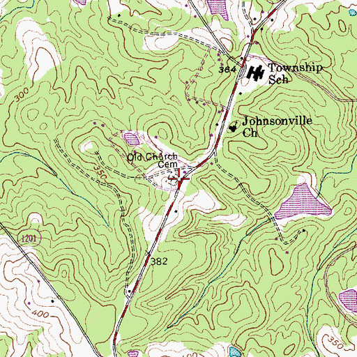 Topographic Map of Old Church Cemetery, NC