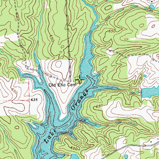 Topographic Map of Old Eno Cemetery, NC