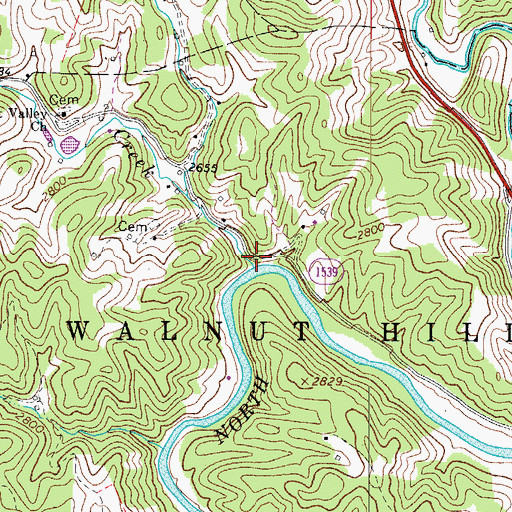 Topographic Map of Old Field Creek, NC
