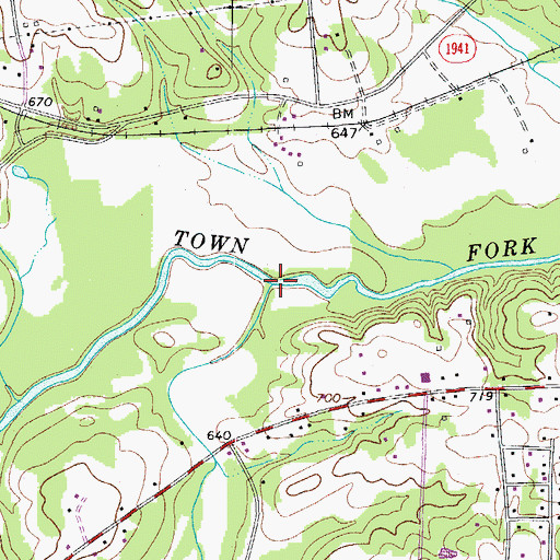 Topographic Map of Old Field Creek, NC