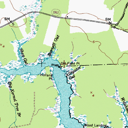 Topographic Map of Old Field Point, NC