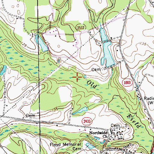 Topographic Map of Old Field Swamp, NC