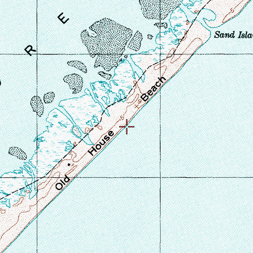 Topographic Map of Old House Beach, NC