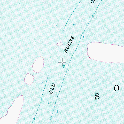 Topographic Map of Old House Channel, NC