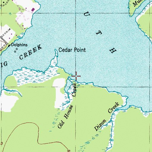 Topographic Map of Old House Creek, NC