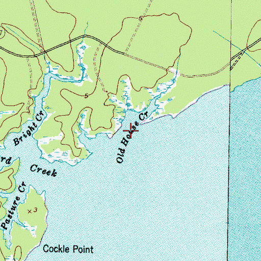 Topographic Map of Old House Creek, NC