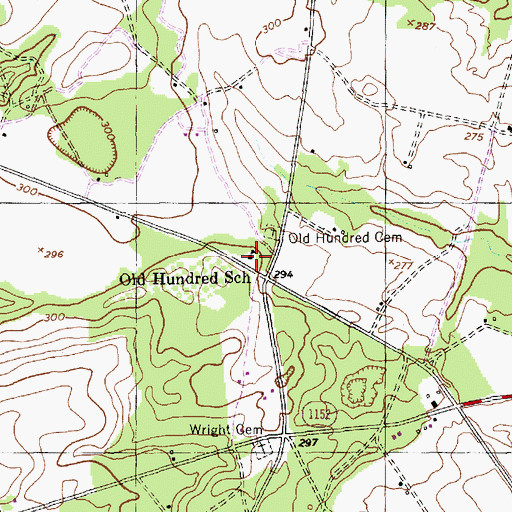Topographic Map of Old Hundred School, NC