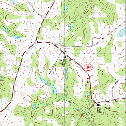 Topographic Map of Old Liberty Church, NC