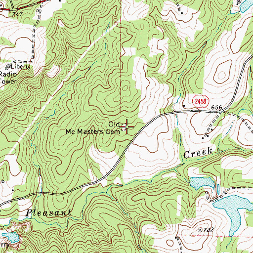 Topographic Map of Old McMasters Cemetery, NC