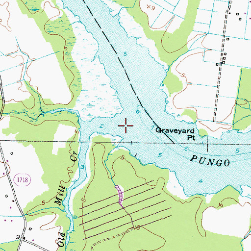 Topographic Map of Old Mill Creek, NC