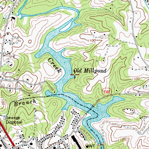 Topographic Map of Old Millpond, NC