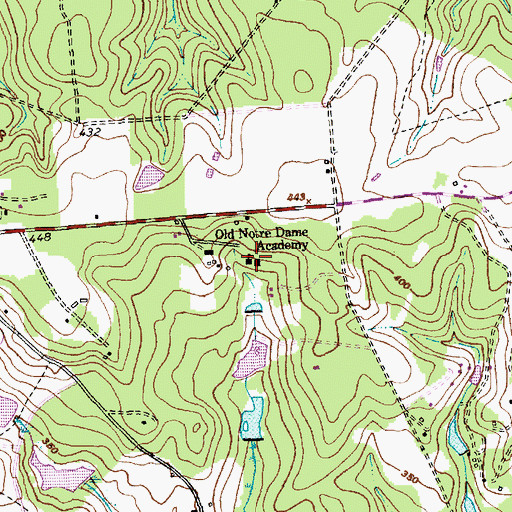 Topographic Map of Old Notre Dame Academy, NC