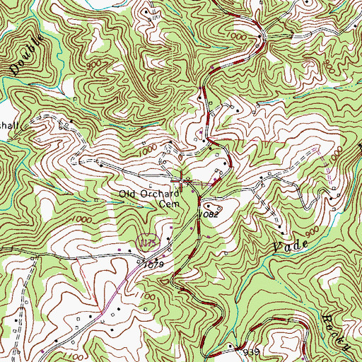 Topographic Map of Old Orchard Cemetery, NC