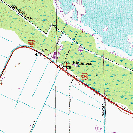 Topographic Map of Old Richmond Church, NC