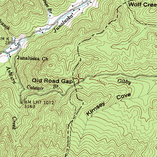 Topographic Map of Old Road Gap, NC