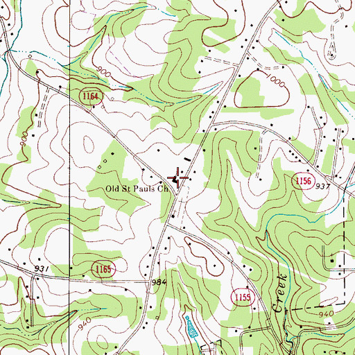 Topographic Map of Old Saint Pauls Church, NC