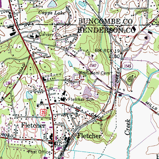 Topographic Map of Old Salem Church, NC