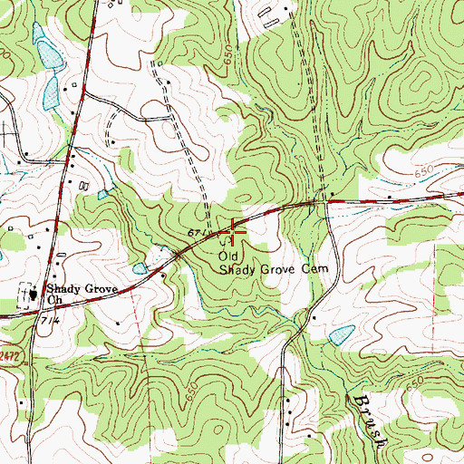 Topographic Map of Old Shady Grove Cemetery, NC