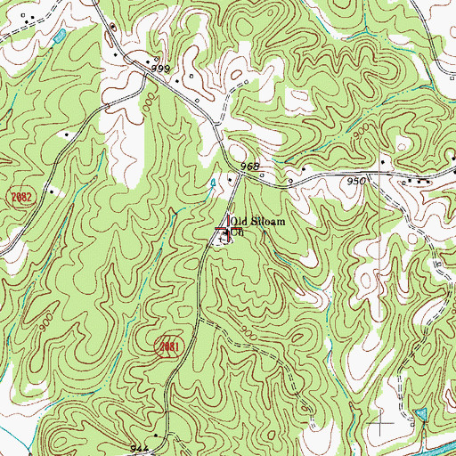 Topographic Map of Old Siloam Methodist Church, NC